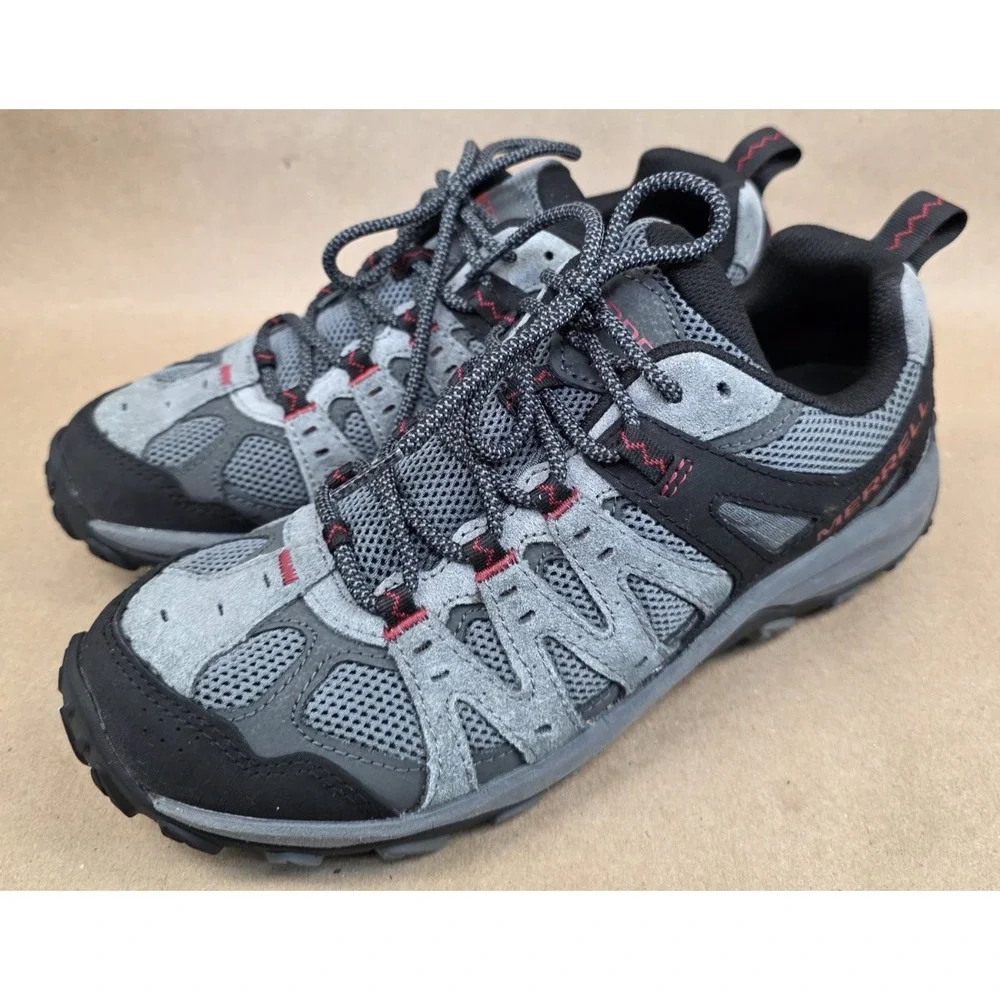 Merrell  (Sz 8) Accentor 3 Men's US Gray Black Suede Waterproof Hiking Shoes